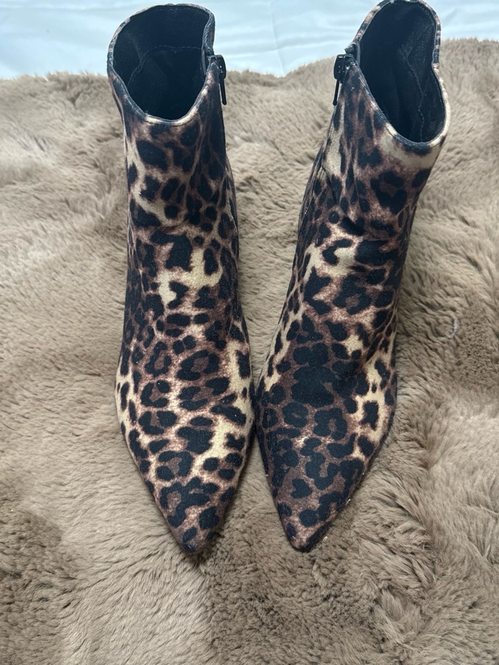 Madden Girl Leopard Print Pointed Toe Ankle Booties
